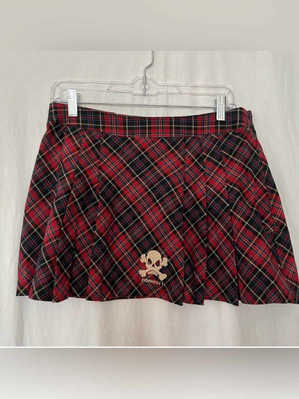 Plaid Skull Mini Skirt Fiorucci Italy